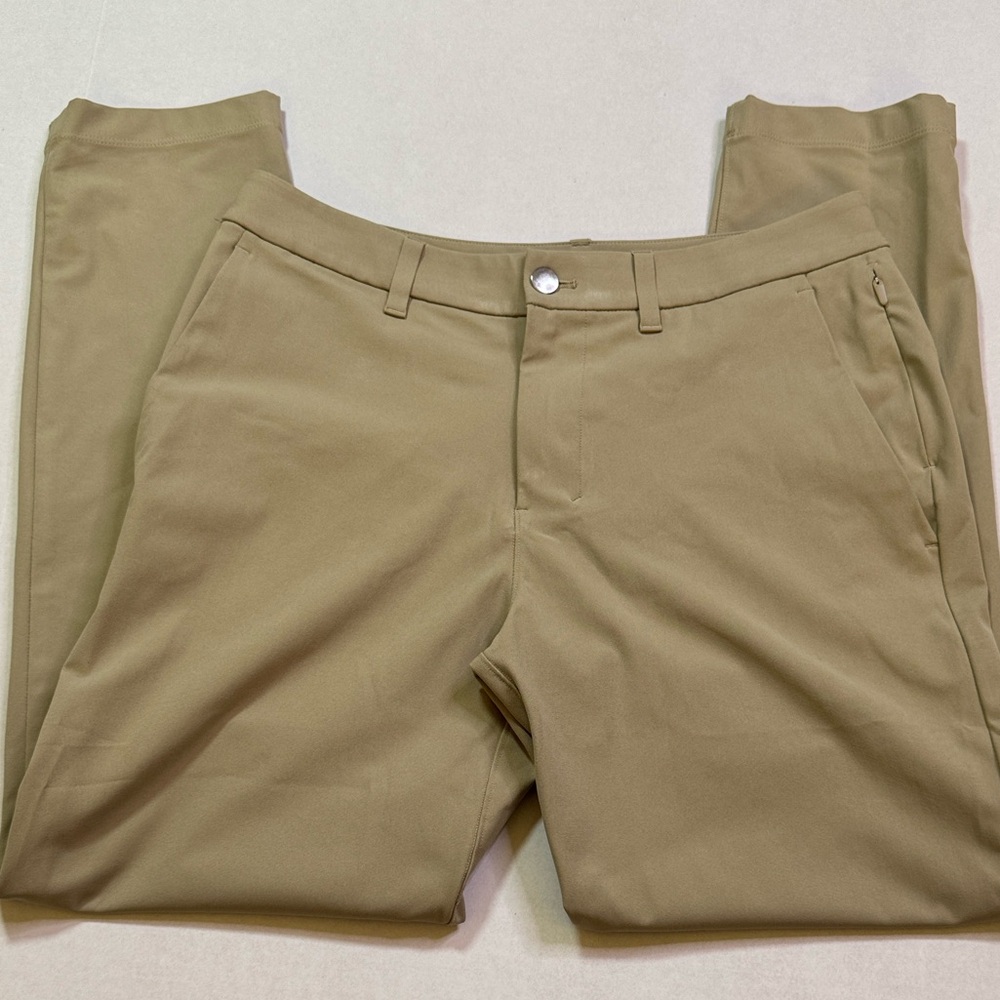 Lululemon Men’s ABC Trouser Pant slim Fit in khaki size 29/28 - Picture 2 of 5